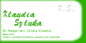 klaudia szluka business card